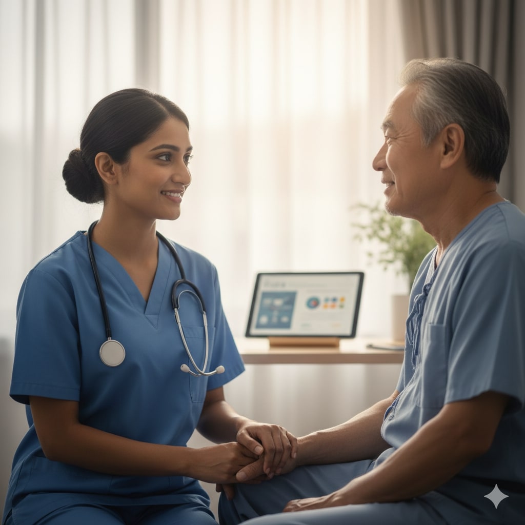 Perawat membantu pasien